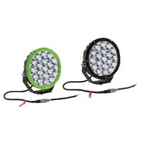 Hulk 4x4 Pkt 2 7" Rnd LED Driving Lamp Kit 9-36V 106W 19 LEDs Green