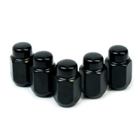 Wheel Nuts Acorn Taper 7/16 Black 35mm 5Pk