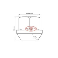 Wheel Nut Bulge Open End 14 X 1.50 Chrome 20pcs