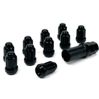 Wheel Nuts S/D 6 Spline 1/2 Inc Key Black 10Pk