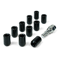 Wheel Nuts S/D Int Hex 12 x 1.25 Inc Key Black 10Pk