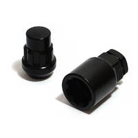 Lock Nuts Splined Bulge 1/2 Black Pk 4