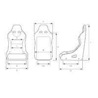 Seat Fixed Back Rallypro Black Inc L Brackets