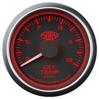 Exhaust Temp Gauge 300c-1300c 52mm Black Muscle Series