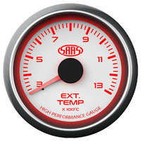 Exhaust Temp Gauge 300c-1300c 52mm White Muscle Series