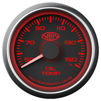 Oil Temp Gauge 50c-150c 52mm Black Muscle Series