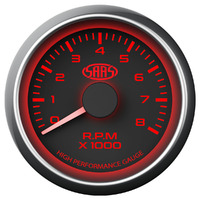 Tachometer 0-8K 52mm Black Muscle Series
