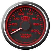 Trans Oil Temp Gauge 60c-200c 52mm Black Muscle Series
