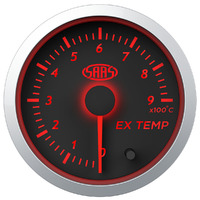 Exhaust Temp Gauge 0c-900c 52mm Black Street Series