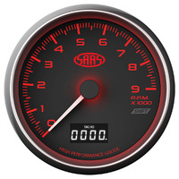 Tachometer 0-9K Shiftlite 3 1/2" 89mm In Dash Black Muscle Series