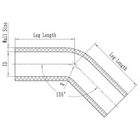 Raceworks 23 Degree Silicone Elbow 4'' (102mm) Black 45 Degree SHE-045-400BK