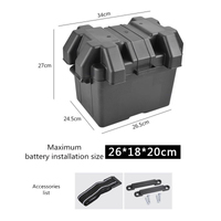 Proflow Universal Battery Box Plastic External Size 340L x 245W x 270H Suit Camping Boating Cars Regular Battery