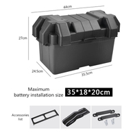 Proflow Universal Battery Box Plastic ,External Size 440L x 245W x 270H Suit Camping Boating Cars Large Battery