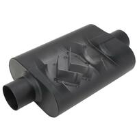 Proflow Muffler 3.00 in Black Compact Flow Chamber II side Inlet To 3.00 in. Side Outlet 9.75" x 13" x 4" body Each
