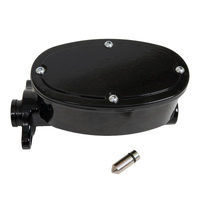 Proflow Master Cylinder Aluminum Black Powdercoat 1.000 in. Bore Dual Bowl Front Disc/Rear Drum