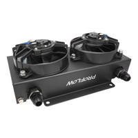 Proflow Oil Cooler Kit Ultra Pro 19 Row Dual Fan 625 CFM AN10 ORB Female Aluminium Black