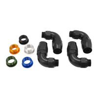 Proflow Billet Remote Universal Filter head Universal Block Adaptor Black Top -08 ORB Ports 90Deg -08ORB x AN10 Fittings PFE450R-10 Hose Kit