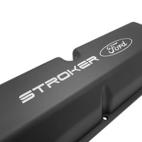 Proflow Valve Covers Tall Cast Aluminium Black Stroker Ford Logo Small Block For Ford 289 351W Pair
