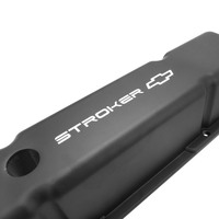 Proflow Valve Covers Tall Cast Aluminium Black Stroker Bowtie Logo SB For Chevrolet Pair