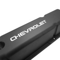 Proflow Valve Covers Tall Aluminium Black For Chevrolet Logo SB For Chevrolet Pair