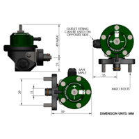 Radium DMR 11mm Bore 39mm Spacing Fuel Pressure Regulator - Black