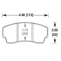 Hawk Performance DTC-70 Front Brake Pads - AP Racing CP4567/CP5040/CP5100/CO6760 16mm (6-Piston) for AP Racing CP4567/CP5040/CP5100/CO6760 16mm (6-Pis