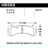 Hawk Performance HPS 5.0 Front Brake Pads for Brembo Sport Big Brake Kit 17mm (6-Piston) HB582B.660