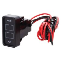 Hulk 4x4 Rectangle Rocker Dual Voltmeter Red LED