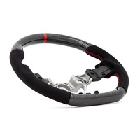 PSR D Shape Steering Wheel Suede/Carbon w/Red Stitching for Subaru WRX/STI 15-21