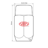 Wheel Nuts Acorn Taper 7/16 Black 35mm 5Pk