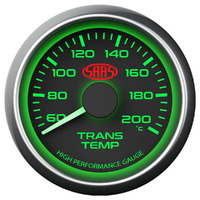 Trans Oil Temp Gauge 60c-200c 52mm Black Muscle Series