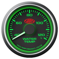Water Temp Gauge 40c-120c 52mm Black Muscle Series