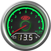 Dual Gauge Exhaust Temp 0c-900c/Volt 8v-18v Analogue/Digital Trax Series