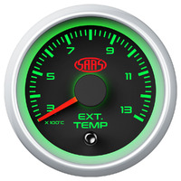 Exhaust Temp Gauge 300c-1300c 52mm Black Muscle Series 2