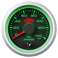 Oil Press Gauge 0-140psi 52mm Black Muscle Series 2