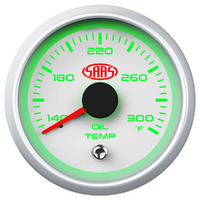 SAAS Oil Temperature Gauge 52mm - White Muscle Series II