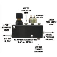 Proflow Adjustable Proportioning Valve Block brake switch Black Aluminium Kit