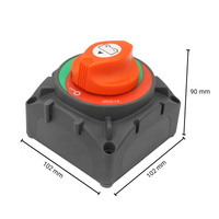 Proflow The Big Battery Disconnect Switch Square Plastic Red/Black Marine Style Single Battery 12V 600Amp