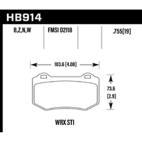 Hawk Performance HPS 5.0 Rear Brake Pads for Subaru STI 18-21 (Brembo) HB914B.580