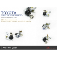 FRONT LOWER BALL JOIN TOE TYPE TOYOTA, LEXUS, CELICA, COROLLA/ALTIS/AURIS, CT, PRIUS, TC, WISH, E140/E150 06-13, E170 2