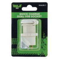 Hulk 4x4 Dual USB White Socket Port 1 2.4A with QC3.0