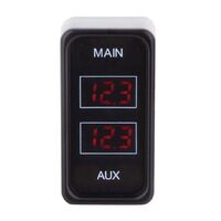 Hulk 4x4 Rectangle Rocker Dual Voltmeter Red LED