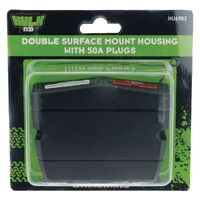 Hulk 4x4 Double Surface Mount Housing with 50A Red and Grey Plugs