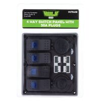 Hulk 4x4 4 Way Switch Panel with 50A Plugs Acc Power Socket & Usb