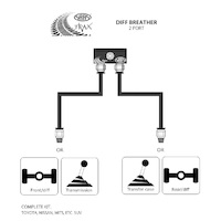 Diff Breather Kit 2 Port suit for Ford RANGER/EVEREST 2015> M8 Thread
