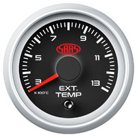 Exhaust Temp Gauge 300c-1300c 52mm Black Muscle Series 2