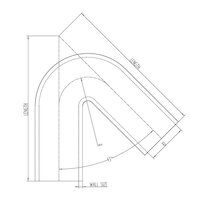 Raceworks 23 Degree Silicone Elbow 2'' (51mm) Black 180 Degree SHE-180-200BK