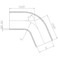 Raceworks 23 Degree Silicone Elbow 2'' (51mm) Black 180 Degree SHE-180-200BK