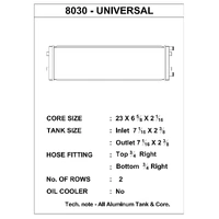 CSF Racing Dual-Pass Heat Exchanger 3.4 Slip-On Connections 25x7.25x2.5" Universal