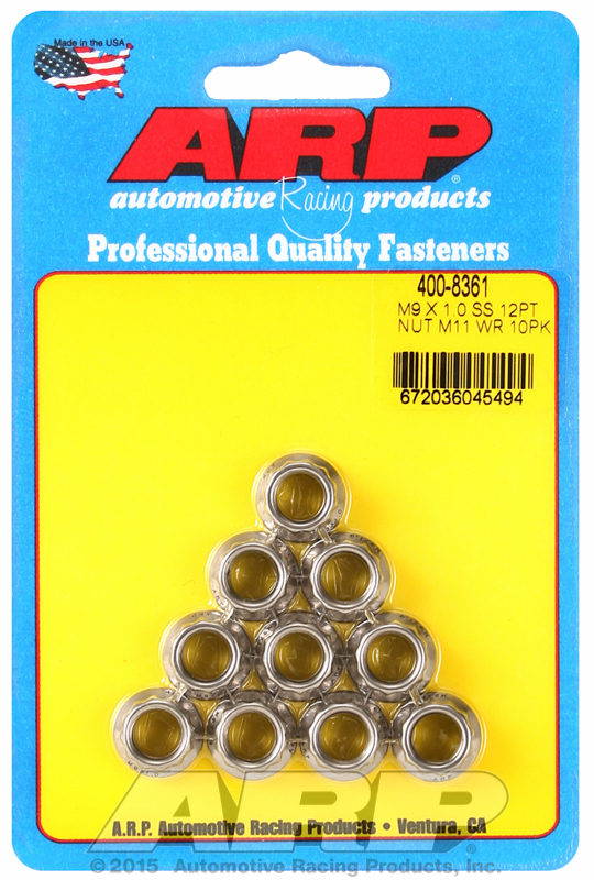 ARP 10mm x 1.0 12pt Nut Kit 10pk ARP 10mm x 1.0 12pt Nut Kit 10pk